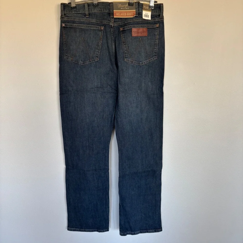 Wrangler Retro Relaxed Bootcut‎ Jeans Mens 34x34 Dark Wash Denim 10WRT20FL